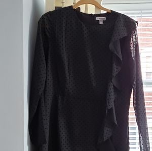 Black ruffle accent dress